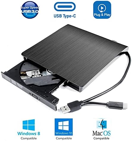 Ｋｌｋｃｍｓ USB 3.0 Drive óptica externa, queimador de reescrita portátil, para laptop para PC, unidade de CD/DVD externa