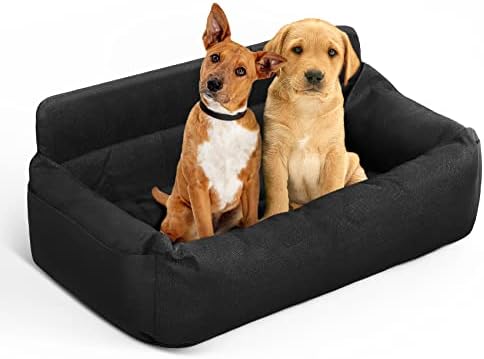 Assento de carro para cachorro rxicdeo para cão médio grande, cama de cachorro de estimação com almofada de dupla amostra