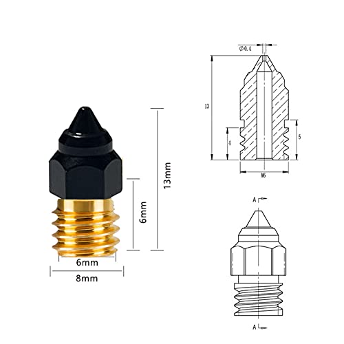 Atualização da impressora 3D PTFE revestida de 1,75 mm MK8 Trepa M6 bocais MK8 para Ender 3 S1 Pro V2 CR-6SE CR10