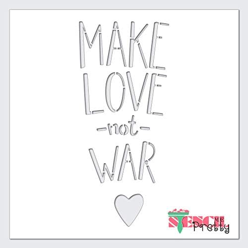 Estêncil - Make Love Not War - Love & Peace Modelo de tinta DIY Melhor vinil grande estênceis para pintar em madeira, tela, parede,