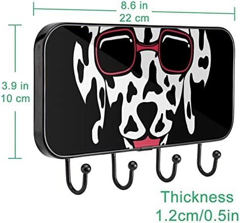Cão dálmata óculos cálvinos de casaco de impressão montagem na parede, cacau de entrada com 4 enganche para casaco chapéu toalha