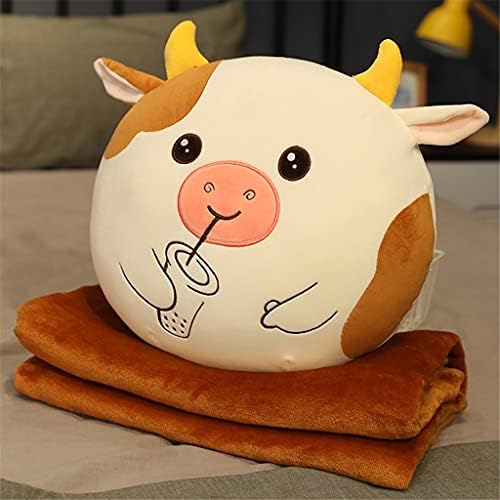 Hldeth Ano do mascote Ox Decoração DOLL PLUSH Toy Toy Pillow Mão mais quente Ar condicionado Cobertor Três em um