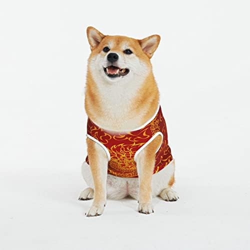 Camisas de animais de estimação de algodão Camisetas asiáticas de filhote de cachorro-tiro-brilho de cachorro Pijama de cão de cachorro