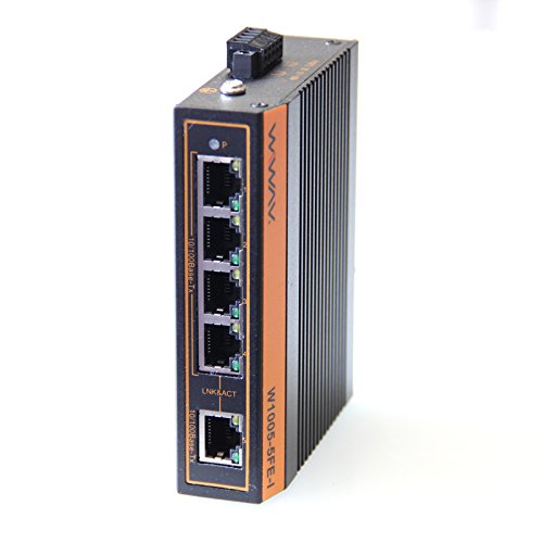 Wiwav W1005-5FE-I 10/100MBPS Switches não gerenciados de 5 portas Ethernet com trilho DIN/Wall-Mount