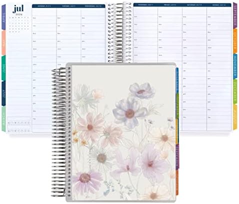 7 x 9 Platinum Spiral Spiral Life Planner - Cover clássica de flores silvestres + Inspire Interior Pages. Agenda de Erin Condren, semanalmente semanal e mensal, por Erin Condren