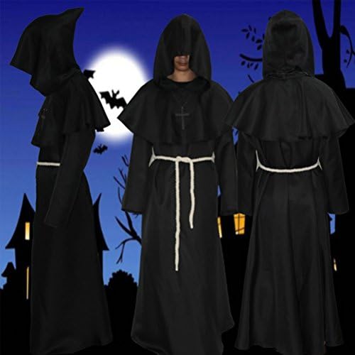 Abaodam Halloween Monks medieval Costume Classic Friar Wizard Cosplay Costume Conjunto de figurinos xxl