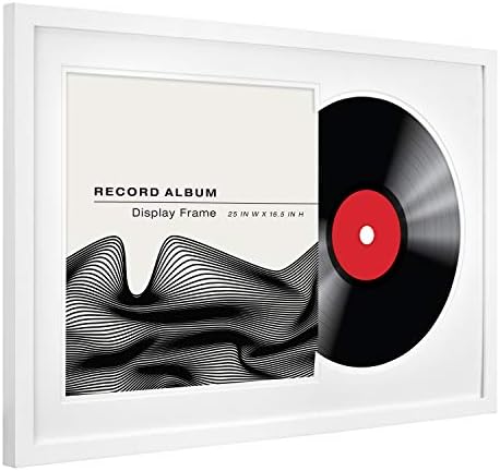 MCS Double Groove Record Album Frame, White, 16,5 x 25 em