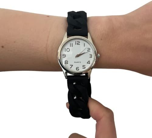 Silicon Stretch Expandable Band Wrist Watch | Relógio de pulso analógico com banda de relógio de pulso elástico | Relógios unissex