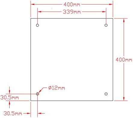 Aquecedor de silicone Keonevo 400x400mm 1000W para Creality CR-10 S4 3D Impressora aquecida com controlador digital e orifícios de parafuso pré-fabricados