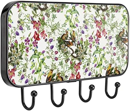 MUOOUM KEY GONGS PARTEM FLOR BAY Spring Chave para a parede decorativa com cabide de casaco de 4 ganchos, cabide da bolsa, gancho