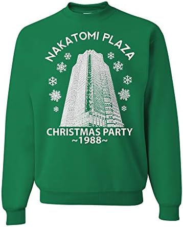 Aparel personalizado selvagem Sweater Feio de Natal Nakatomi Plaza Festa de Natal de 1988 Classic Mens Crew Neck