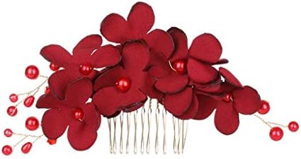 MRXFN Hairpin 1pcs moda moda de flor vermelha pente