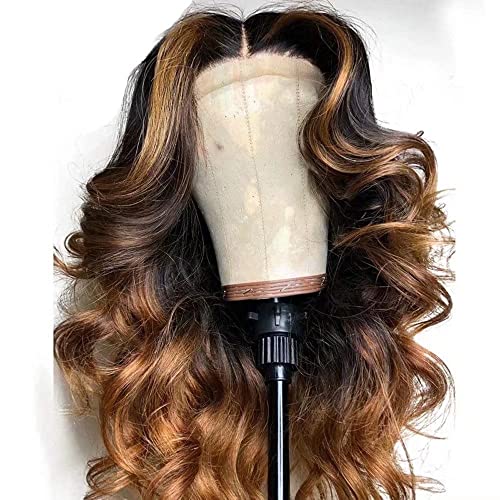 Dez pauzinhos 1b/30 Destaque Human Human Lace Front Wigs Wave Body Wave pré -arrancada linha de cabelo natural para mulher negra Brasil