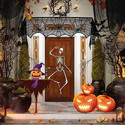 Decorações de Halloween de Colovis Conjunto interno, decorações de mesa de Halloween de 38pcs para casa, cachecol