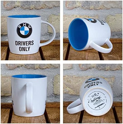 Caneca de café retro nostálgica-art, BMW-apenas motoristas-ideia para presentes para fãs de acessórios para carros, xícara de cerâmica grande, design vintage, 11,2 oz