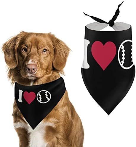 Love Heart Baseball Dog Bandana