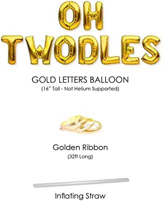 Partyforever oh twodles balões banner ouro 2º aniversário decorações de festas sinal