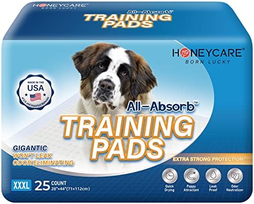 Honey Care All-Absorb 28 x44 gigantesca e almofadas de treinamento de cachorro, xxxl cães incontinência de treinamento blocos, feitos