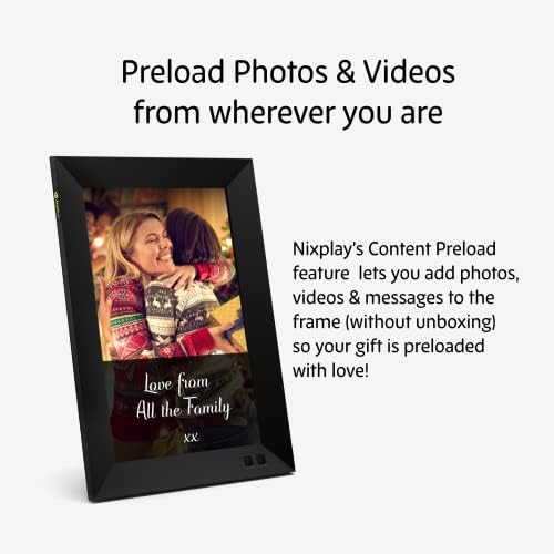 Nixplay Smart Digital Picture Frame 10 polegadas, compartilhe videoclipes e fotos instantaneamente por e-mail ou aplicativo