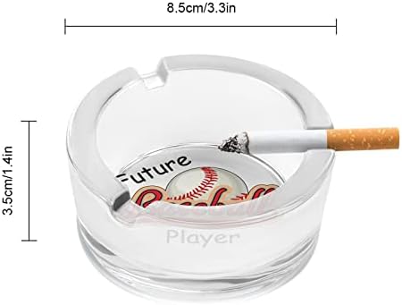 Futuro jogador de beisebol cinza de vidro de vidro para cigarros lixo à prova de vento pode imprimir bandejas de cinzas extravagadas para o pátio de escritório em casa uso