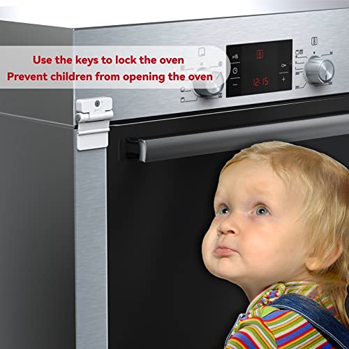 Pacote de 1 Pacote da porta do forno Lock de segurança infantil fogão resistente ao calor Fechos dianteiros à prova de bebê para crianças pequenas e crianças fáceis de instalar bloqueio de forno duplo para segurança da cozinha