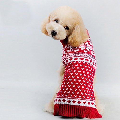 Tangpan clássico de neve vermelha de neve vermelha gortuneck suéter de cachorro gato gato gatos roupas de vestuário tamanho xs