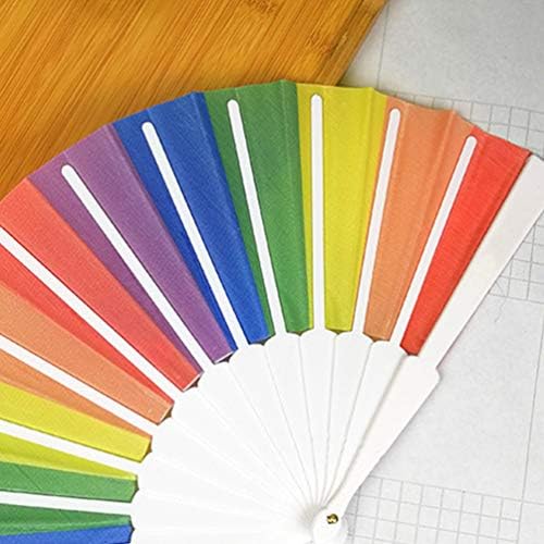 Hand Hand Hand Hold Fãs 2pcs 23cm Rainbow dobring Fan Fan Festival Fan Gift Fan Craft Fan Fan Fan Handheld Fan para Fan Rainbow