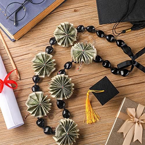 Tondiamo Graduação Kukui Nuts Lei colar de colar de acrílico de acrílico Black Hawaiian Colar com a classe de proa de