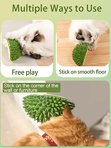 Cat Auto -Groomer com Catnip - 2 conjuntos de formas de gato Durian Scratchers Brush, Gato Procura de pente de gato Leves fofas