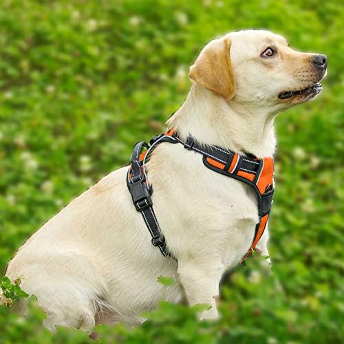 Barkbay sem arnês de cachorro com corda de cachorro reflexivo controle fácil controle confortável e acolchoado para