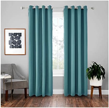 Cortinas modernas daesar 2 painéis Blackout, cortinas de quarto poliéster de cidadãos azuis de cor sólida cor de cortinas