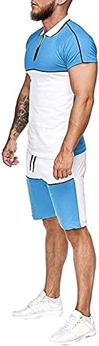 Camisetas de lapela do zíper masculino Camisetas de verão Athletic Athletic Dry Dry Dry 2 peças Tshirt de manga curta casual e shorts