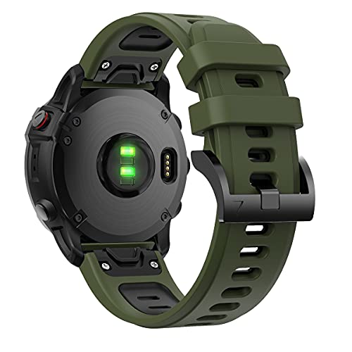 Aisports Compatível para Garmin Quatix 7x/6x/3 Banda Silicone, 26mm Banda de substituição de pulseira de pulseira