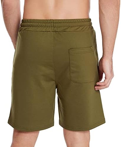 Shorts de treino com bolsos homens primavera e verão cor sólida de cor curta casual fitness calça de gravata bolsos homens homens