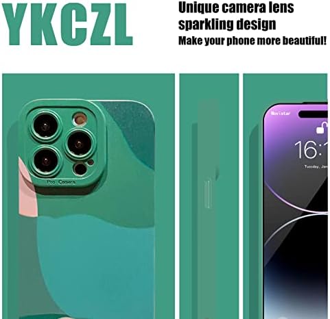 YKCZL Compatível com iPhone 14 Pro Case 6,1 polegadas, Arte fofa de arte completa Lente de câmera cheia de telefone de choque