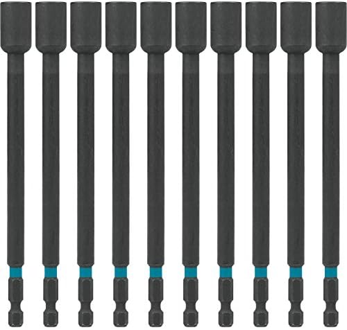 Makita A-99471 Impactx 3/8 ″ x 6 ″ Driver de porca magnética, 10 pacote, volume