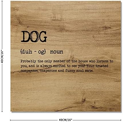 Ditooms Vintage Wood Place Sign Parede pendurada sinal de cão Definição de cães Cita