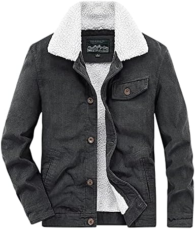 Jackets de veludo de veludo quente de inverno masculino Sherpa forrado de espessura casacos casuais à prova de vento