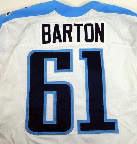 Tennessee Titans Karim Barton 61 Jogo emitido White Jersey - Jerseys não assinados da NFL usada