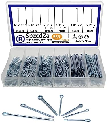 Kit de sortimento de pinos de pinos, spzcdza 555pcs pinos de aço pinos de clipe Kit de variedade de variedade de ajuste de fastner