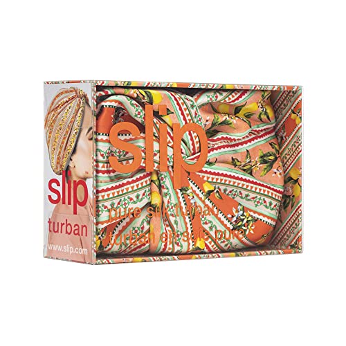 Slip Silk Silk Silk Turban, Portofino - Tamanho One - Seda de amoreira pura de duas forros 22 mamã