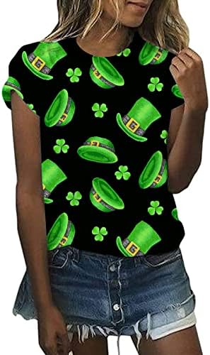 Dia de São Patrício de São Patrício 2023 Camisas de manga curta de shamrock shamrock de verão