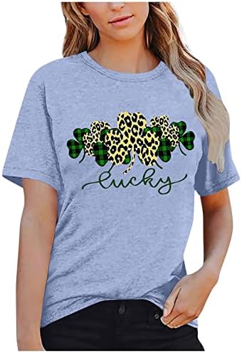 Tops femininos de St. Patrick para mulheres 2023 Summer Casual T-shirts Loose Crewneck Pullover de manga curta