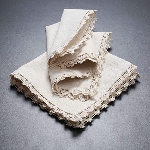 Riangi Branco guardanapo de pano lavável conjunto de 12 com guardanapos de renda pano guardanapos de páscoa de pano guardanapos de mesa