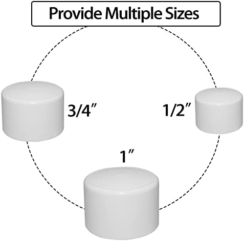 Fitvell 20 PCs 1/2 PVC Tampe Tubo de Tubra Final Adaptador de Adapticultor Anave Slip Slip Shop