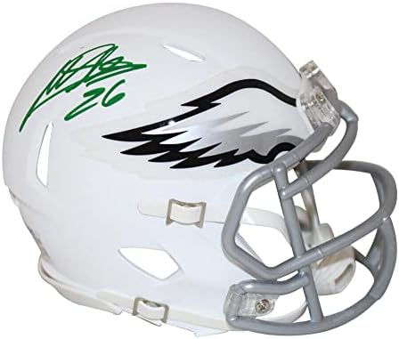 Miles Sanders autografou a Philadelphia Eagles plana mini capacete JSA 28022 - Mini capacetes autografados da NFL
