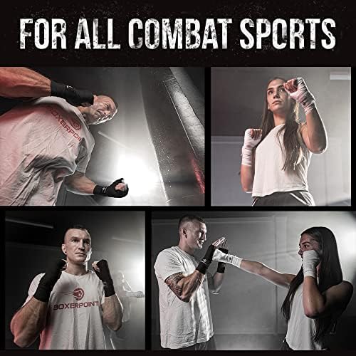 BOXERPOint 180 Premium boxing envoltórios para homens e mulheres | Praços de mão de boxe para luvas de boxe homens, mulheres,