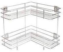 Krupasadhya aço inoxidável 2 camada de canto de camada L forma de cozinha banheiro rack/prateleira de armazenamento multiuso