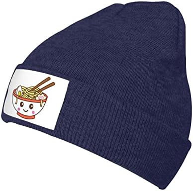 Udtxmpe ramen kawaii macarrão chapéu de inverno malha quente gorro de gorro com gorro macio tampas de caveira para