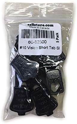 YKK 10 Vislon Short Tab Slider Zipper Pull preto - 5 pacote